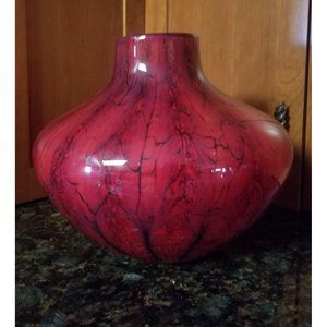 Art Glass Vase Red Large